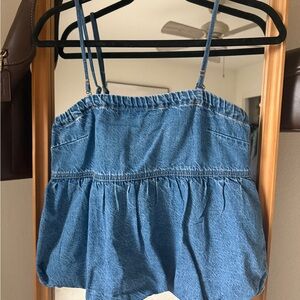 AE Denim Bubble Tube Top